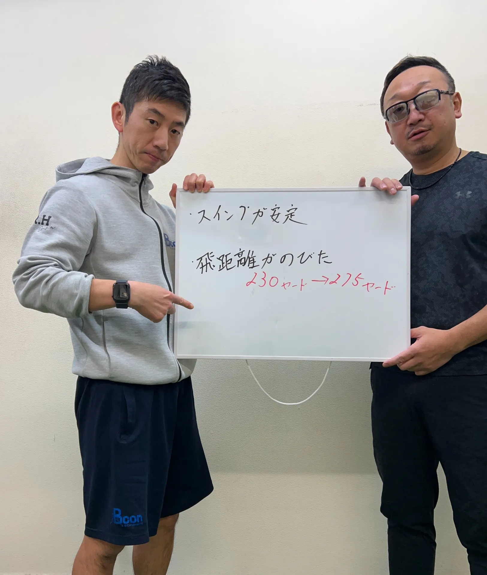 スイングが安定！飛距離230→275（40代男性）