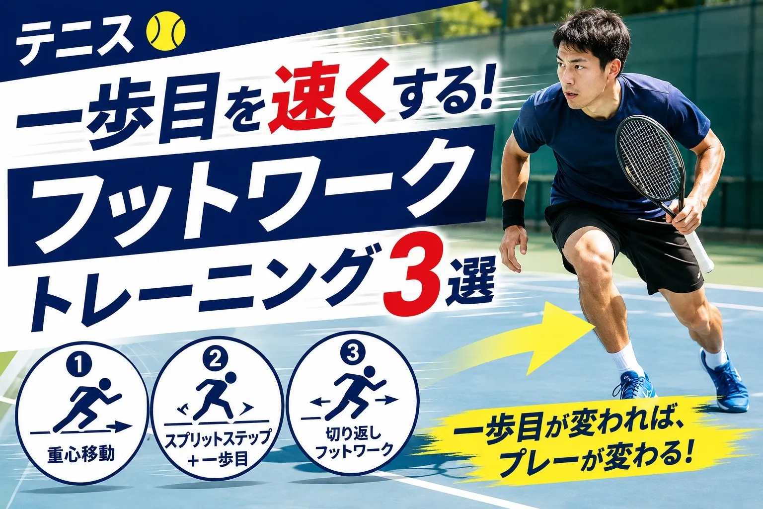 【テニス】一歩目を速くする！フットワークトレーニング3選｜加速・重心移動・足首の剛性